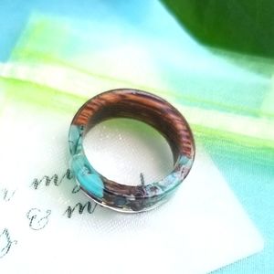 Wood and Stone Resin Ring